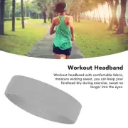 (Gray)Sports Headband Prevent Slip Moisture Wicking Soft Elastic Men Women EC