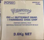 BULK ARNOTTS BISCUITS BUTTERNUT SNAP & FARMBAKE CHOC CHIP PORTION PACKS 3.6kg