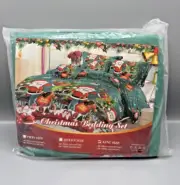 Christmas Santa Bedding Set Polyester 3D Printed Duvet Cover King Size 90"x104"