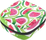 Period Bag,Sanitary Napkin Storage Bag,Colorful Stripes Fruit Watermelon,Tampon Holder for Purse