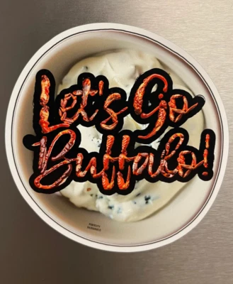 Buffalo Bills Magnet - Let's Go Buffalo Chicken Wing & Bleu Cheese Car Magnet