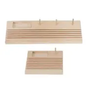 Wooden Patchwork Ruler/Template Rack With Spool Holder Sewing Supplies Stand