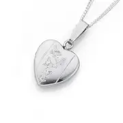 Silver Five Butterfly Heart Locket Pendant