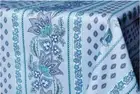 LE CLUNY, LISA TURQUOISE, FRENCH PROVENCE COATED COTTON TABLECLOTH, 60" x 60"