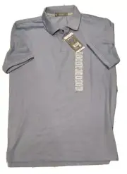 NWT Members Mark Stretch Cotton Men's Pique Polo Blue Moonlight Small