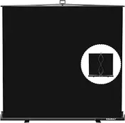 【Wider Style】 RAUBAY 200 x 210 CM Large Collapsible Black Backdrop Portable Retractable Panel Photo Background with Stand for Video Conference, Photographic Studio, Streaming