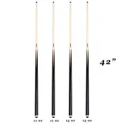 OKKO 1-piece Pool Billiard House Short Cue Sticks 42”, Screw-On Tip, Pack of 4