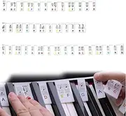 Wzenclave Piano Notes Guide for Beginner, Removable Piano Keyboard Stickers, 88-Key Silicone Piano Stickers Note Labels for Beginners, Made of Silicone, Reusable and Comes for Kids Beginners