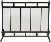 Fireplace Screens Pleasant Hearth Fireplace Screen Mesh Free Standing Gun Metal Finish 1-Panel Fireplace Screen Flat Fireplace
