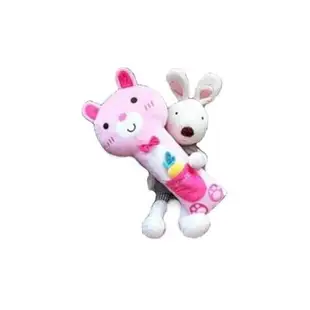 【SANRIO三麗鷗】安全帶抱枕 韓系 口袋兔+紅蘿蔔(粉)1入KSB-005(車麗屋)