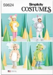 Simplicity S9624 Toddlers' Animal Costumes Sewing Pattern 6mos-4yrs