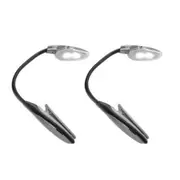 2x Portable Travel Flexible Neck led Clamp clip-on Reading book light Lamp