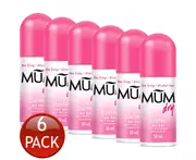 6 x Mum Dry Antiperspirant Deodorant Cool Pink Body Odour Protect Roll On 50mL