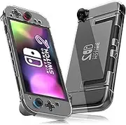 FUNDIARY Clear Case for Switch 2 2025 with Hollowed-Out Design, [Shockproof] Slim Hard PC Dockable Protective Case Skin Grip with Compatible with Switch 2 Game Console and Joy Con Controller