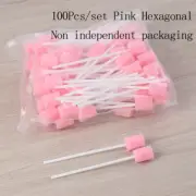 100pcs Disposable Oral Care Sponge Swab Tooth Cleaning Mouth Swabs With Stick ❤X