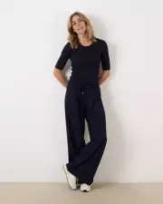CLOSED Faris Wide Leg Elastic Waist Pant Trouser Dark Night SSENSE XL NWT $330