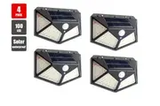 4pk 100 LED Solar Light Outdoor Garden Light Motion Sensor Solar Flood Light Security Wall Light Waterproof