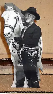 Hopalong Cassidy and Topper B&W Tabletop Display Standee 10" Tall