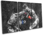 Bold Bloc Design - UFC Grunge MMA Garbrandt Munhoz Sports 90x60cm Treble Canvas Art Print Box Framed Picture Wall Hanging - Hand Made in The UK - Framed and Ready to Hang 13-9629(00B)-TR32-LO-B