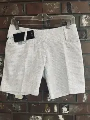 NWT White Print Adidas Climalite Shorts Womens Tennis Golf size 0 $75