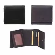 NEW PIERRE CARDIN MENS TRI-FOLD RFID PROTECTED WALLET Italian Leather