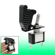 12V Car Auto Red LED Light Carbon Fiber Toggle Switch SPST Control ON/OFF