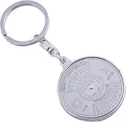 [Generic] Creative Perpetual Calendar Car Pendant Keychain Outdoor Camping Hiking Engraving Compass Keyring