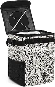 Car Trash Can with Lid,Bag Hanging Storage Pockets Leak-Proof,Portable Garbage Bin,Abstract Style Animal Floral