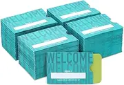 Stockroom Plus 500 Pack Hotel Key Card Envelopes - Key Sleeve Bulk Printed for Room Access, Hotel, Business, and Residents (Teal, 2.4x3.5 in)