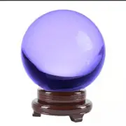 Huge 4 inch (120mm) Genuine Quartz Crystal Sphere (Amethyst Color) & Wood Base