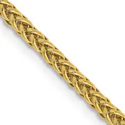 14K Yellow Gold 18 Inch 2.35mm Semi-Solid 3-Wire Wheat With Lobster Clasp Chain