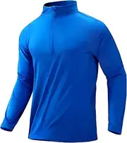 [MIER] Mens Quarter Zip Pullover Dry Fit Lightweight 1/4 Zip Long Sleeve Shirts for Athletic Running Golf Hiking, UPF 50+