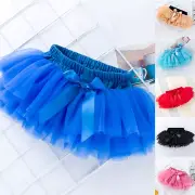 Infant Newborn Baby Girls Soft Fluffy Tutu Skirt Solid Bowknot Patchwork Shorts