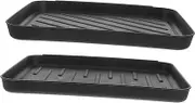 TOGEVAL Versatile Shoe Plate Pad Waterproof Plastic Mat Raised Edge Boot Mat Tray for Entryway Mud