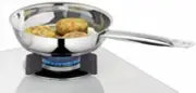 Stainless steel Fry Pan Frying Pan 24 cm Silver Pans Cookware Tri-Ply Bottom