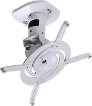 Projector Bracket Projector Wall Bracket Universal Ceiling Adjustable Projector Hanger Aluminum Alloy Bracket Universal Rotating Hanger Projector Holder(White)