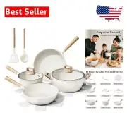 Elegant 11-Piece Ceramic Non-Stick Cookware Set - Safe & Induction Compatible