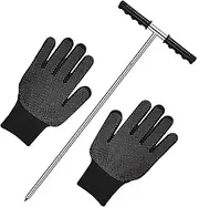 Soil Probe Rod Steel - Underground Pipe Locating Tool,Stainless Steel Adjustable Ground Probing Tool with T Handle for Septic Tank Positioning