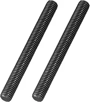 uxcell 1/2" x 5" Fully All Threaded Rod, 2Pcs B7 Alloy Steel Long Threaded Screw Right Hand Threads Fully Studding Rod Bar for Furniture Mounting Assembly Fastening, Black