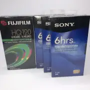 4x Sony Premium Grade T-120 VL (6 Hrs) Blank VHS VCR Tapes *NEW* 3 Sony +1 Fuji