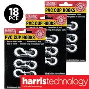 Handy Hardware 18 pcs Hooks PVC Cup 3.8cm Set for Wall Hooks