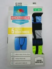 Fruit of the Loom Breathable Micro-Mesh 5Pk Boxer Briefs Boy's Size S (6-8)