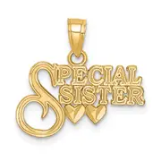 14K Yellow Gold Diamond-Cut Special Sister Pendant