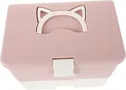 Generic Nail Toolbox Makeup Travel Case Manicure Tool Box Nail Art Organizer Portable Nail Kit Nail Tools Make up Kit Suitcases Nail Case Organizer Nail Kit Storage Bag Plastic Pink