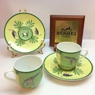 ＊金選名店＊HERMES 愛馬仕 特價13800 非洲動物 咖啡杯組 / 瓷器 (2杯2盤)