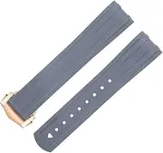 [KAVJU] 20mm FKM Fluorous Rubber Curved End For Omega Seamaster 300 Diving Stainless Fold Buckle Replacement WatchBands