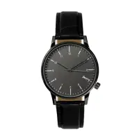 在飛比找momo購物網優惠-韓風皮革錶帶 簡約金屬紋手錶(聖誕禮物 交換禮物 男錶 女錶
