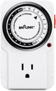 24 Hour Plug-In Mechanical Timer Grounded for Aquarium, Grow Light, Hydroponics,
