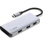 Belkin USB C Hub, 5-in-1 MultiPort Adapter Dock with 4K HDMI, 2 x USB A 3.1