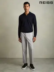 Reiss Grey Brighton Relaxed Drawstring Trousers with Turn-Ups (N13955) | $280